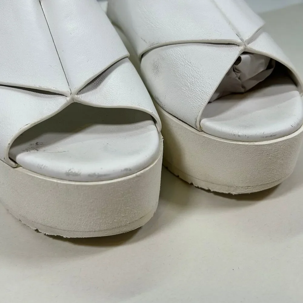 Vince Platform Sling Back Sandals Womens 7‎ White